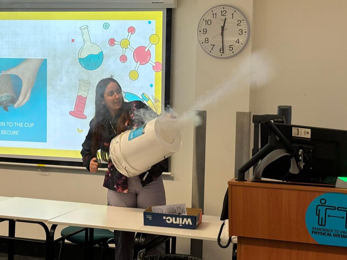 Me firing an air cannon at a Childrens' University Session!